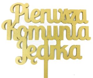 Topper na Komunie,Imie, Napis MALOWANY