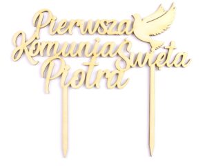 Topper na tort Pierwsza Komunia Święta Imię Gołąb