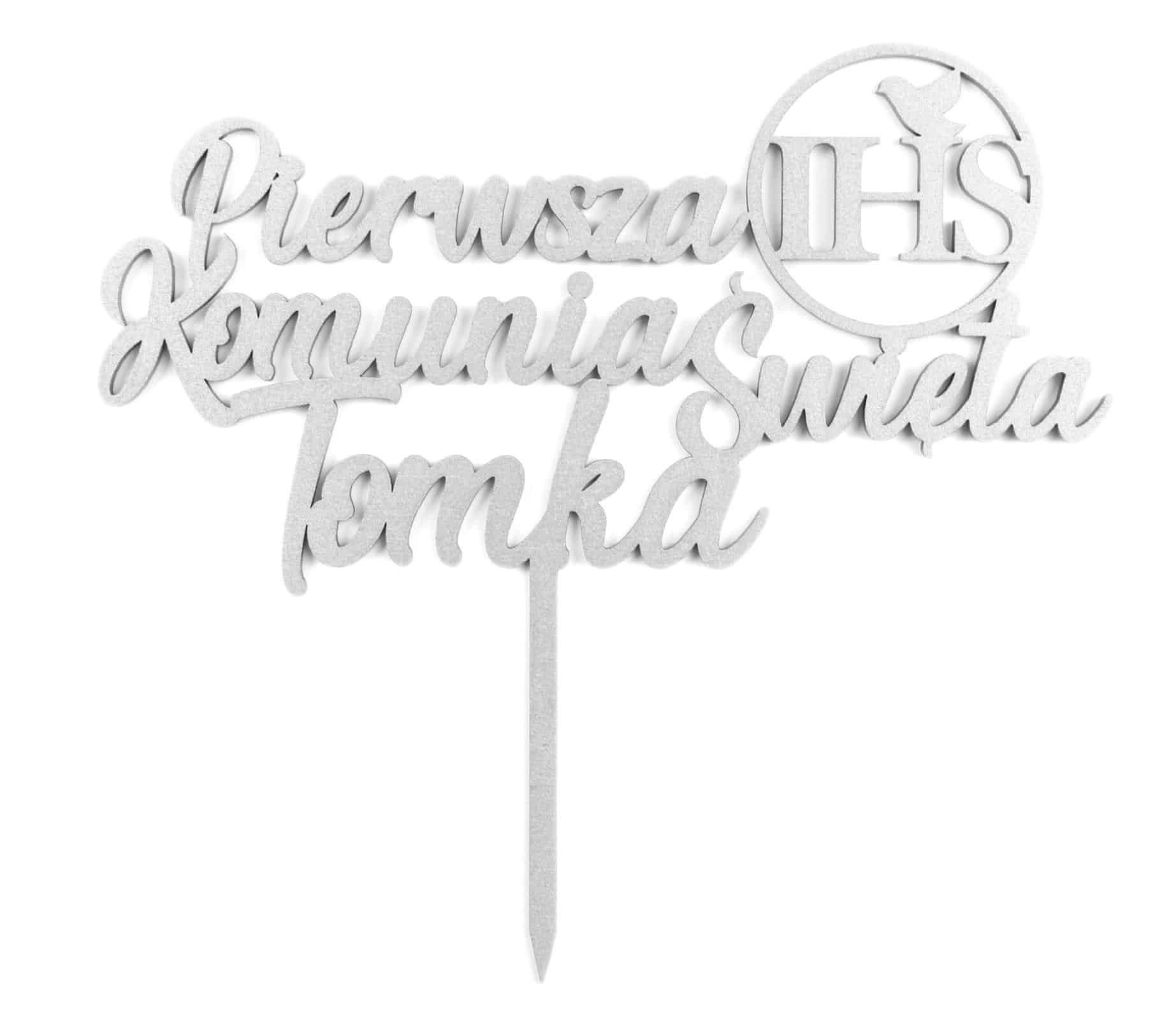 Topper na tort Pierwsza Komunia Święta Imię IHS