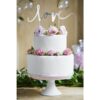 Topper na tort Srebrny napis Love