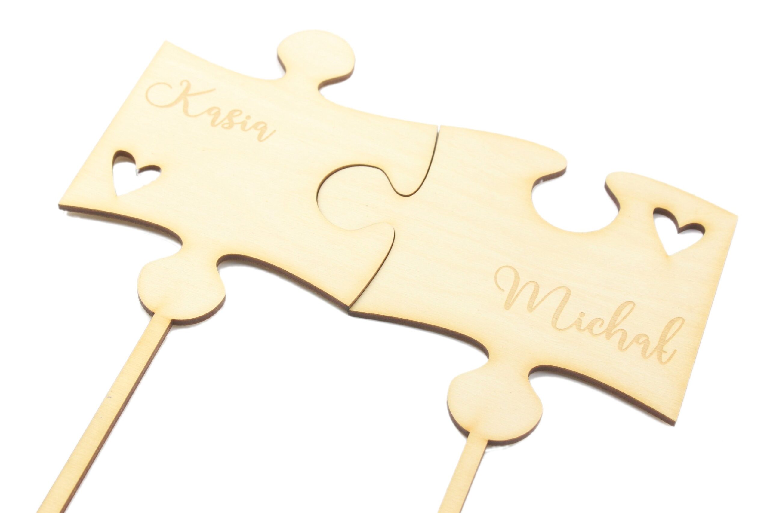 Topper Ślubny Puzzle Imiona Grawer