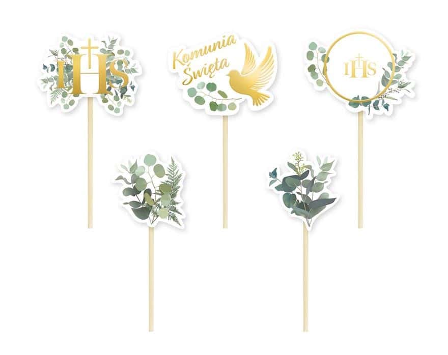 Toppery Komunia Święta Boho 5 szt.