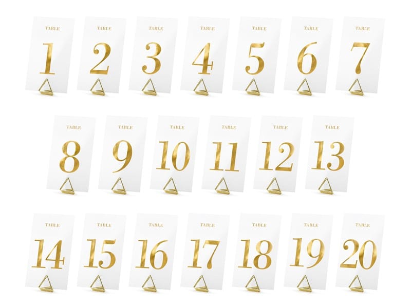 Transparentne Numerki na stół 20 szt.