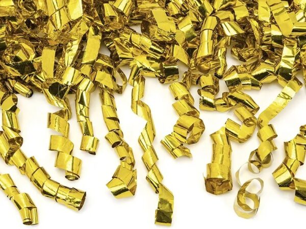 Tuba Konfetti Serpentyny Złote 40cm