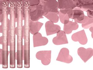 Tuby Wystrzałowe Konfetti Rose Gold Serca 60cm x4