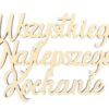 Twój Dowolny Napis ze Sklejki 3 Linie Przylepny