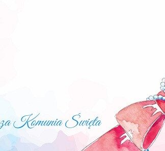 Winietki komunia Pastelowe Różaniec, 10 sztuk