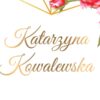 Winietki ślubne Geometryczne Serce z Różami, 10 sztuk