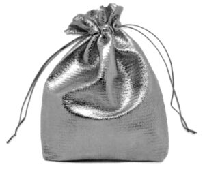 Woreczek metaliczny 10x13cm srebrny