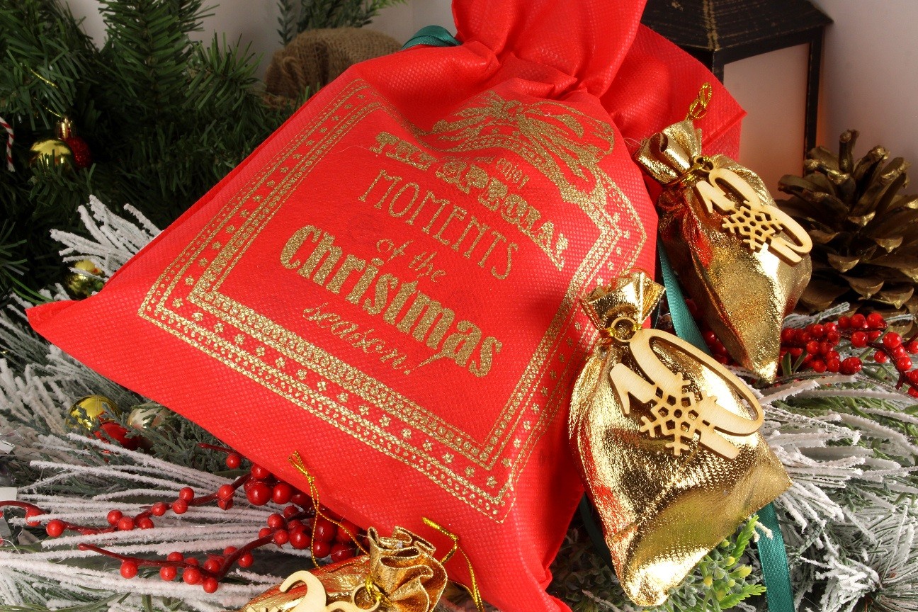 Worek Świąteczny Merry Christmas Czerwony