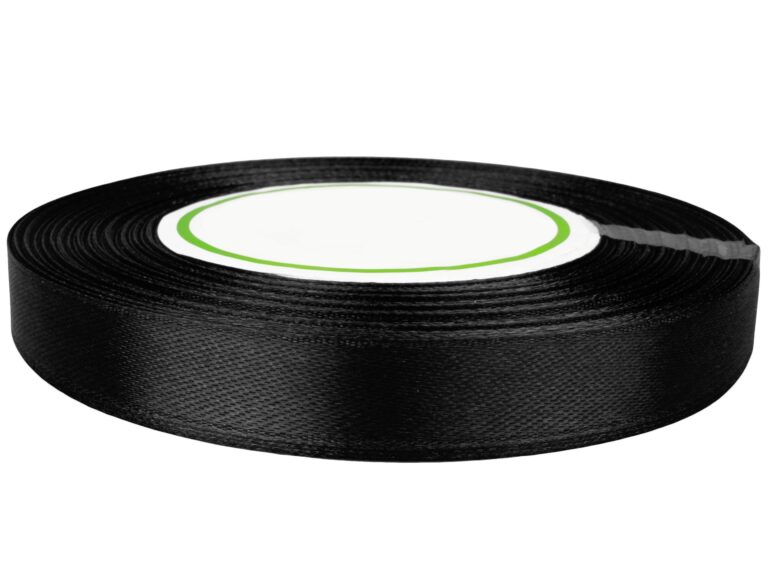 Wstążka satynowa 12mm czarna