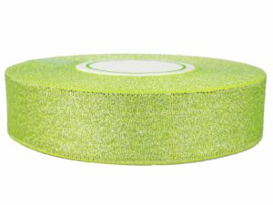 Wstążka tasiemka brokatowa 25mm jasnozielona