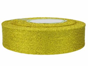 Wstążka tasiemka brokatowa 25mm złota