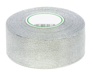 Wstążka tasiemka brokatowa 38mm srebrna