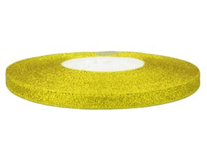 Wstążka tasiemka brokatowa 6mm złota
