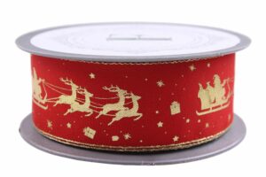 Wstążka Tkana Świąteczne Sanie