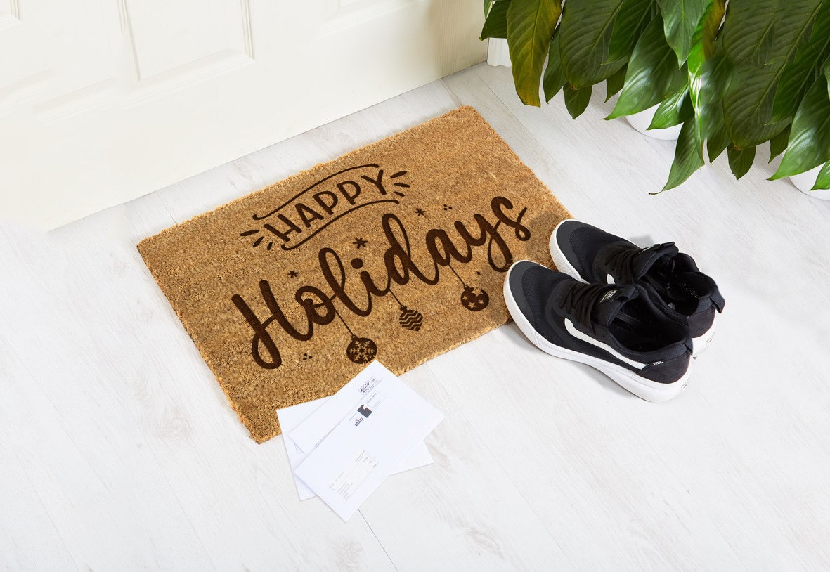 Wycieraczka z kokosa Happy Holidays 