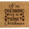 Wycieraczka z kokosa I'm Dreaming of a wine Christmas 