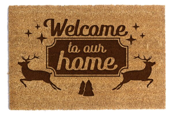 Wycieraczka z kokosa Welcome to our home 