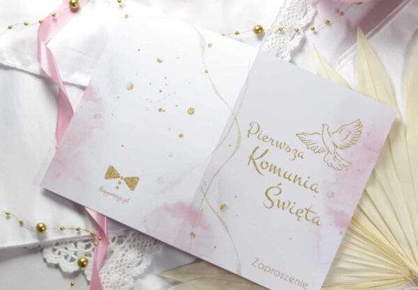 Zaproszenia Komunia Dla Dziewczynki Glamour