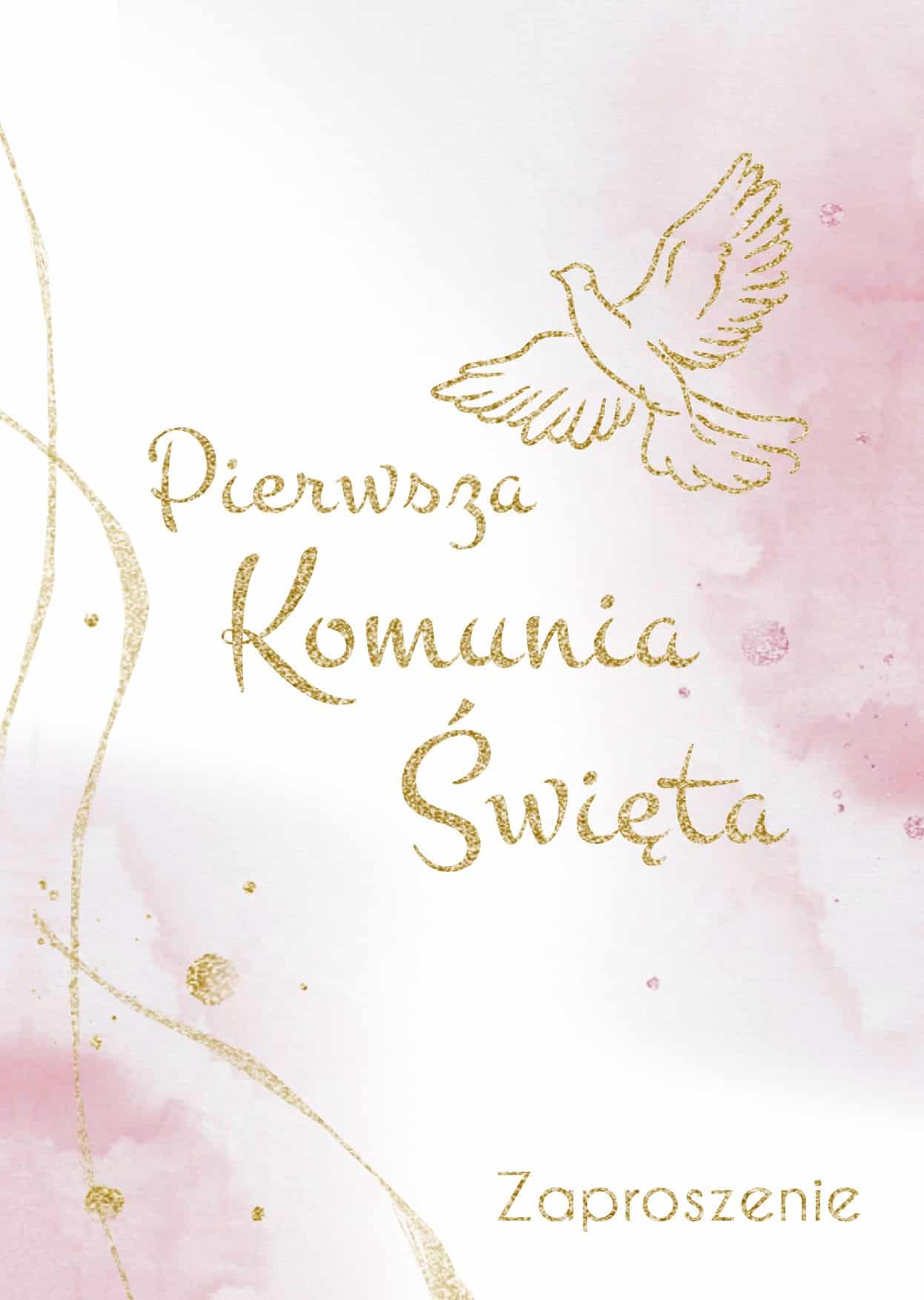 Zaproszenia Komunia Dla Dziewczynki Glamour