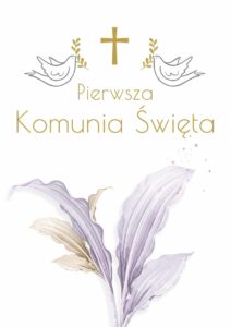 Zaproszenia Komunia Lilia Gołąbki