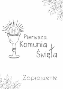 Zaproszenia Komunia Srebrny Kielich IHS