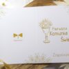 Zaproszenia Komunia Złoty Kielich IHS