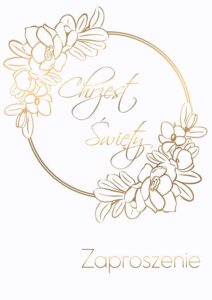 Zaproszenia na Chrzest Święty Glamour Złote