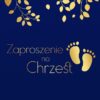 Zaproszenia na Chrzest Święty Złote liście