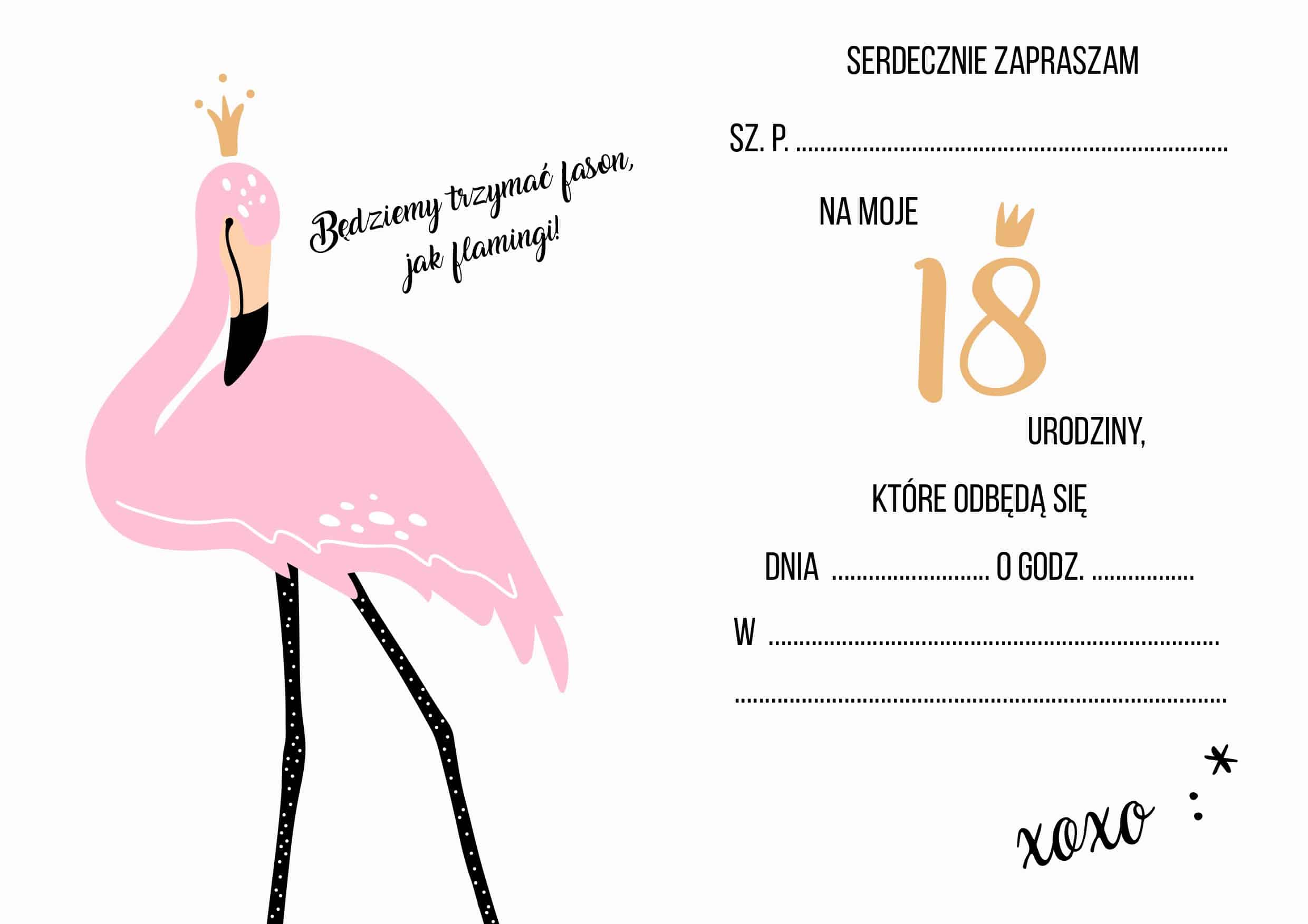 Zaproszenie na 18-stke Flaming Party