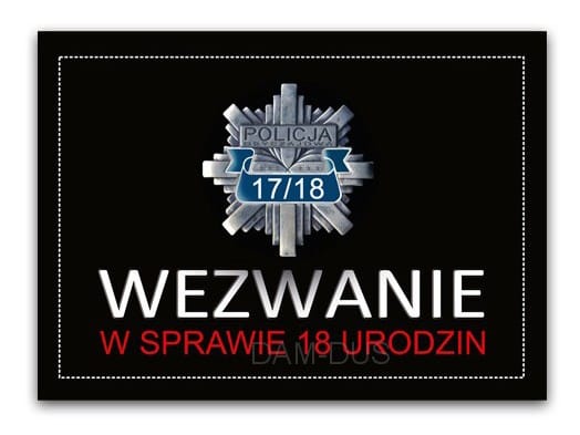 Zaproszenie na 18-stke Policja