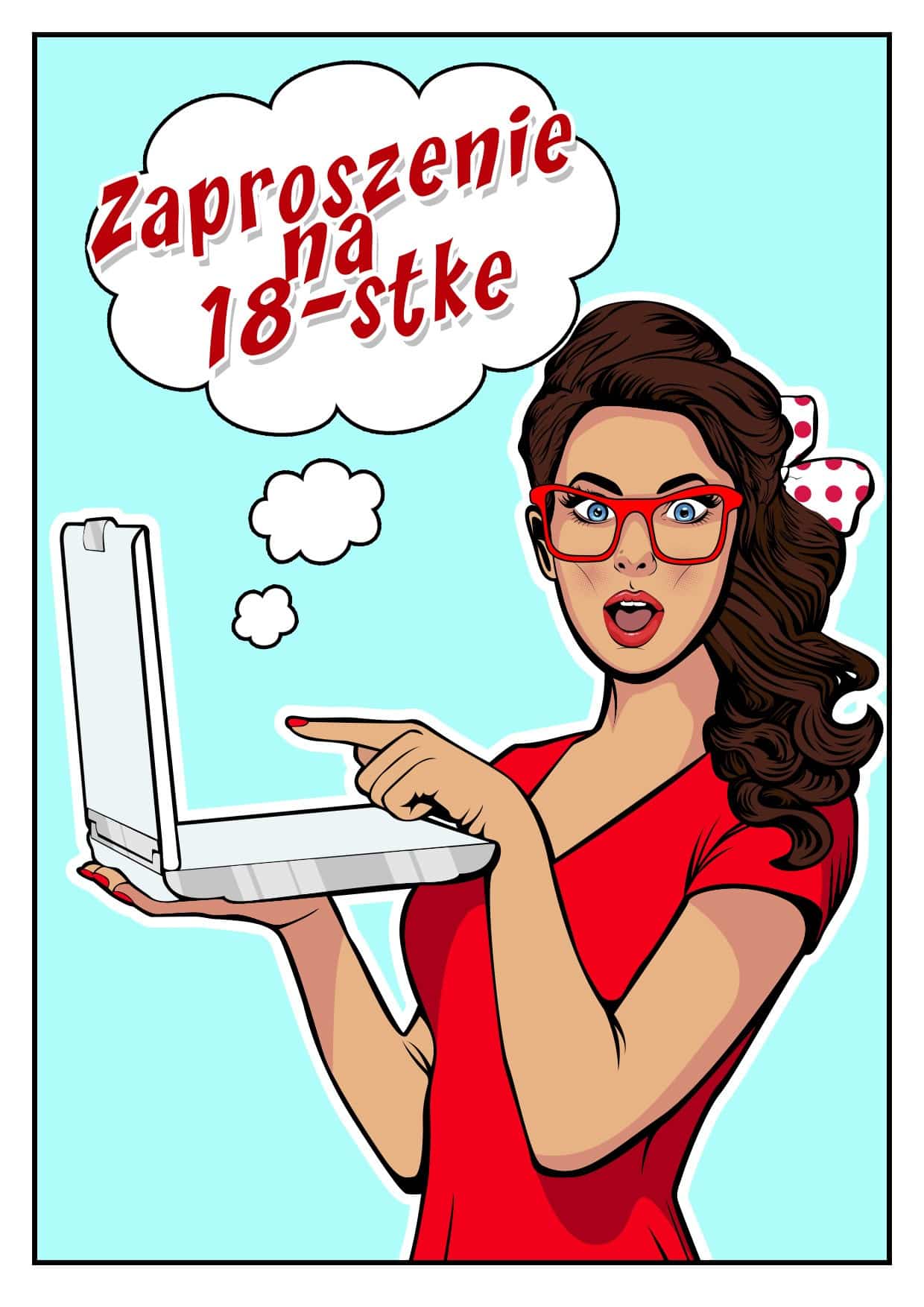 Zaproszenie na 18-stke PopArt Ona
