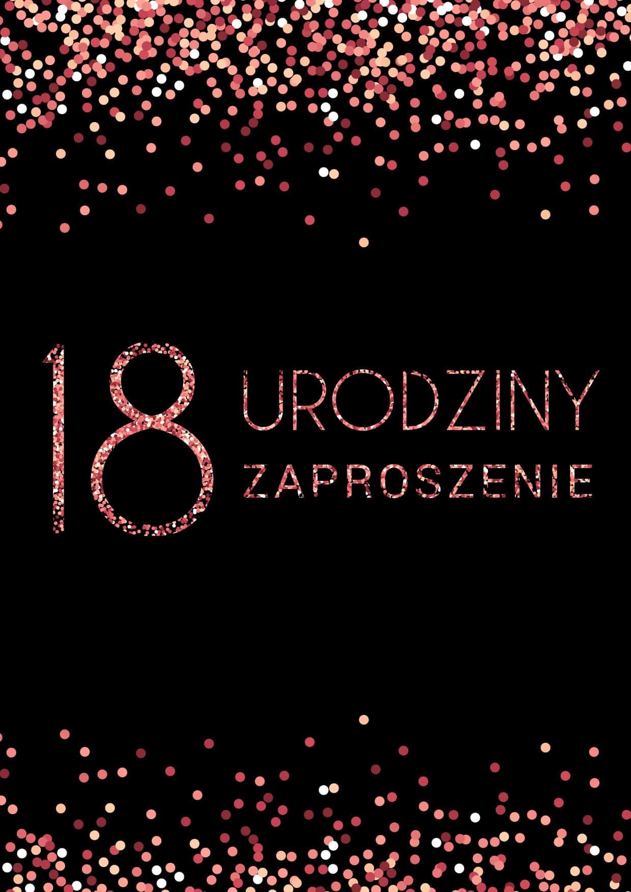 Zaproszenie na 18-stke Rose Gold Confetti