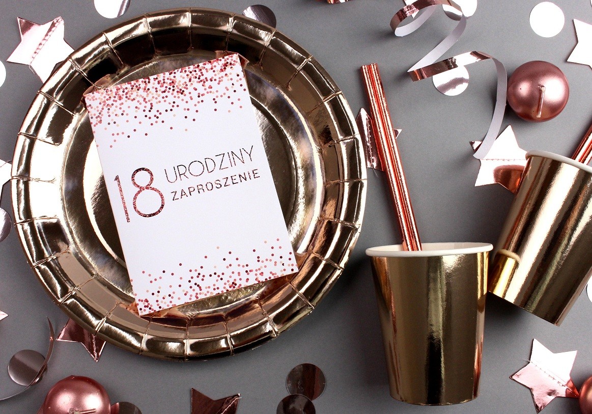 Zaproszenie na 18-stke Rose Gold Elegance