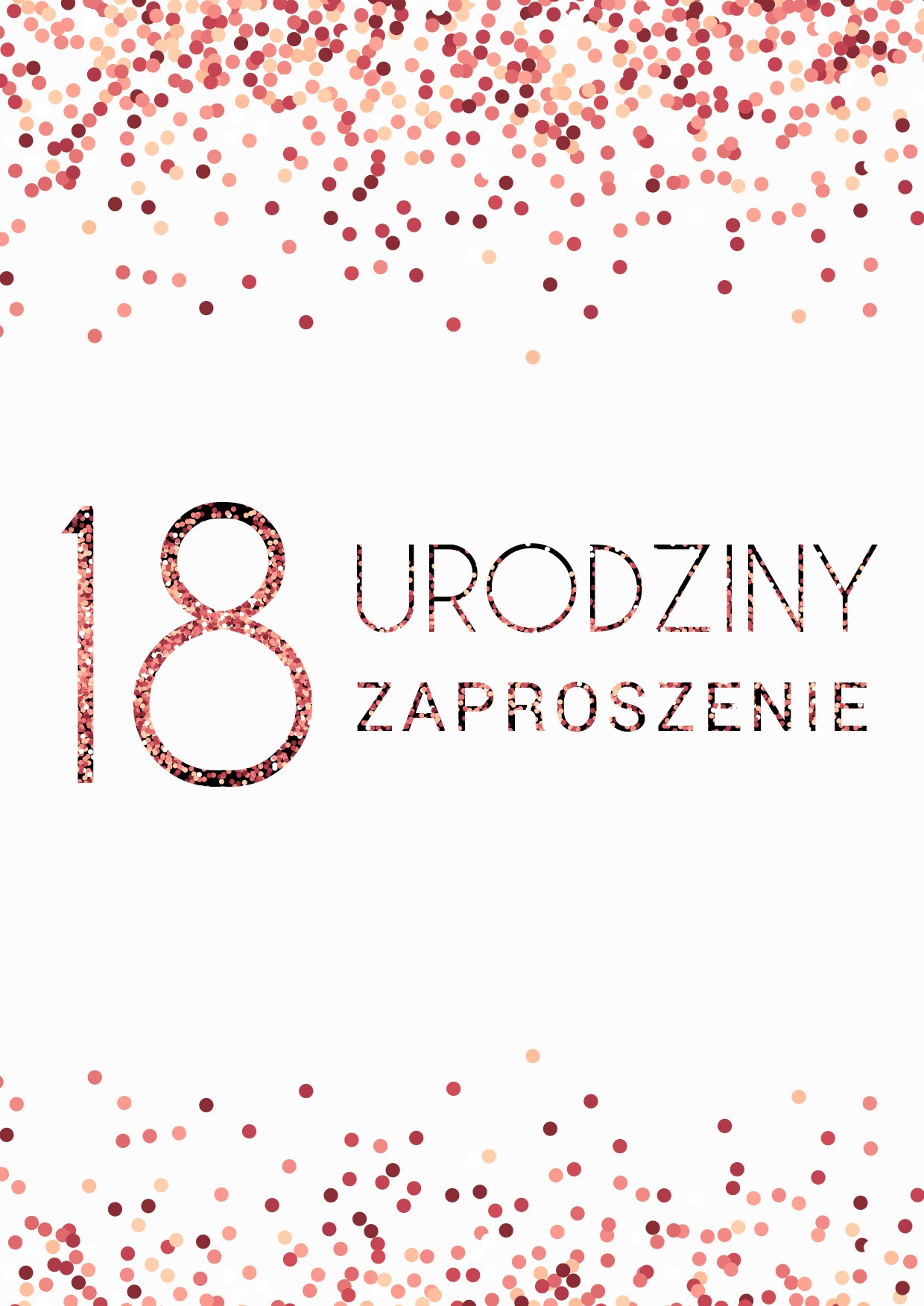 Zaproszenie na 18-stke Rose Gold Elegance