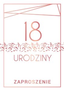 Zaproszenie na 18-stke Rose Gold Geometric