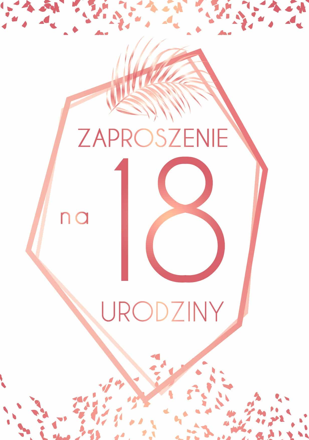 Zaproszenie na 18-stke Rose Gold Luxury