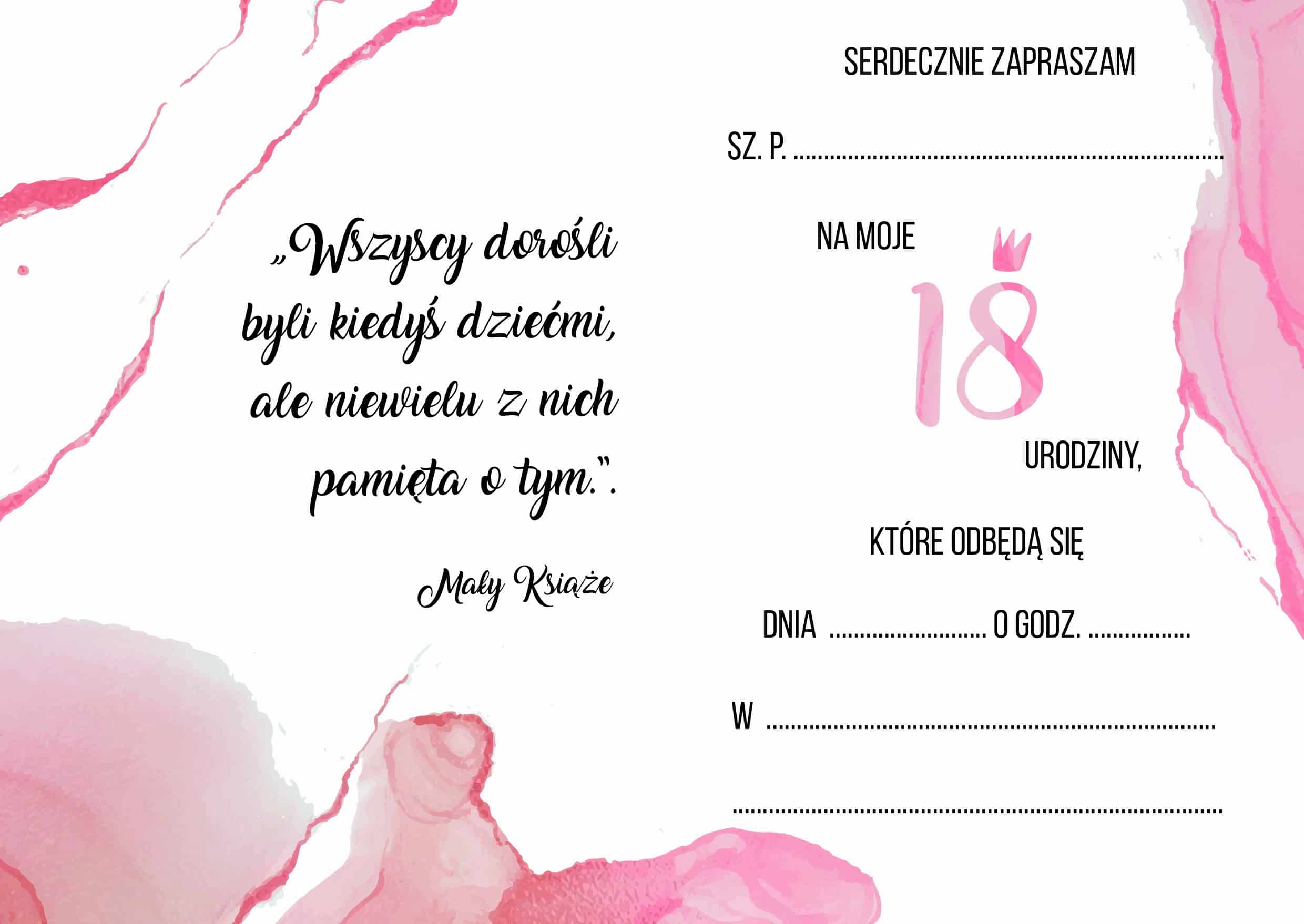Zaproszenie na 18-stke Smokin Rose Pollock