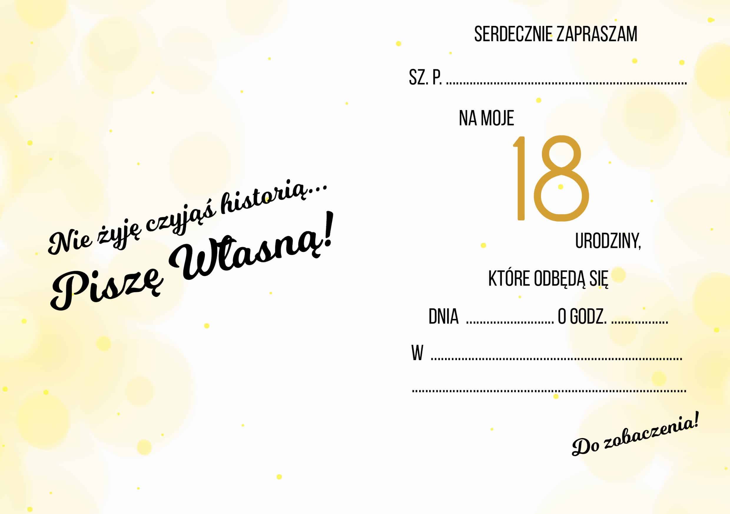 Zaproszenie na 18-stke VIP