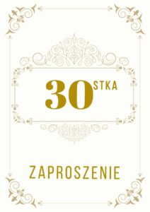 Zaproszenie na 30-ste urodziny Gatsby