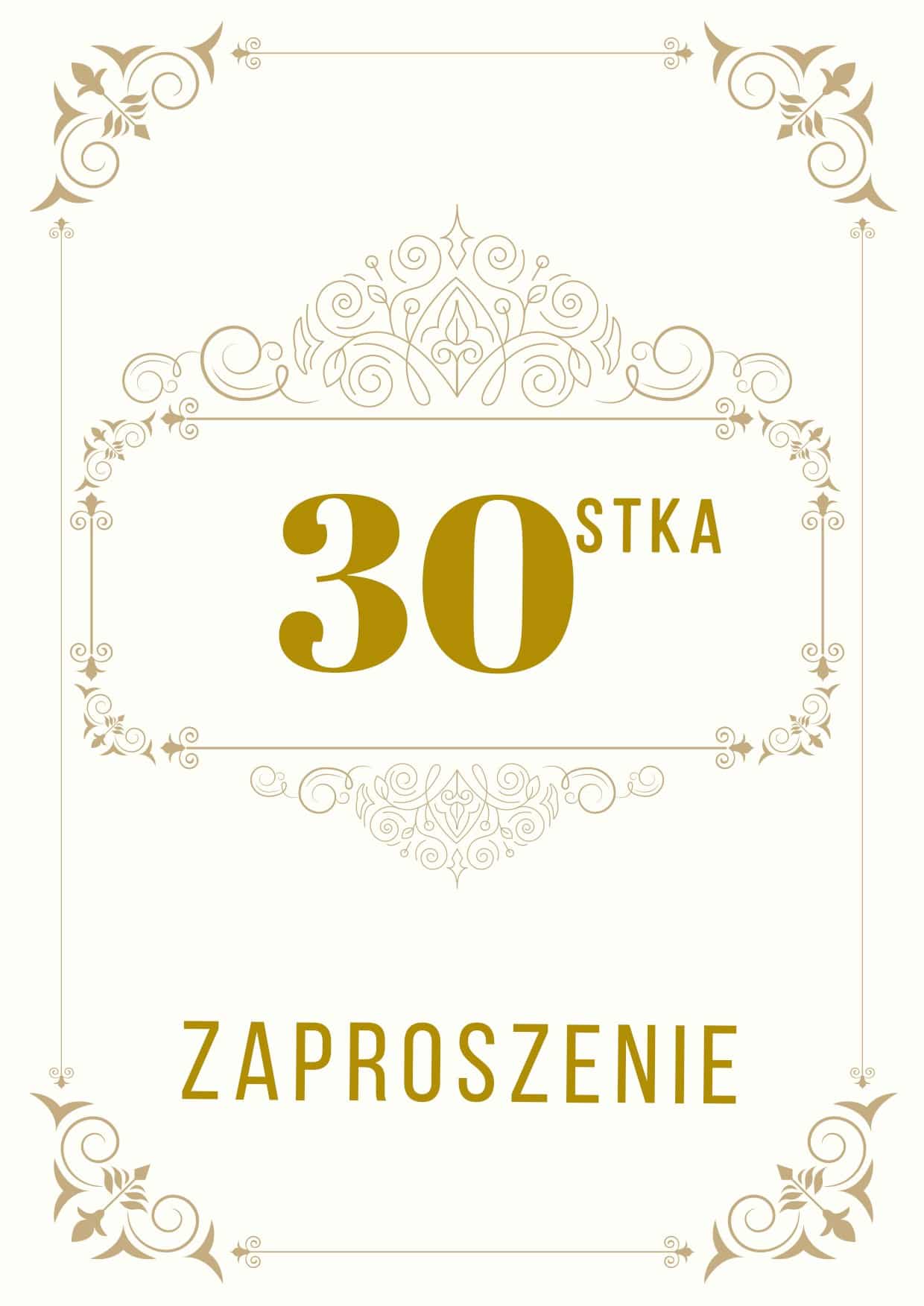 Zaproszenie na 30-ste urodziny Gatsby