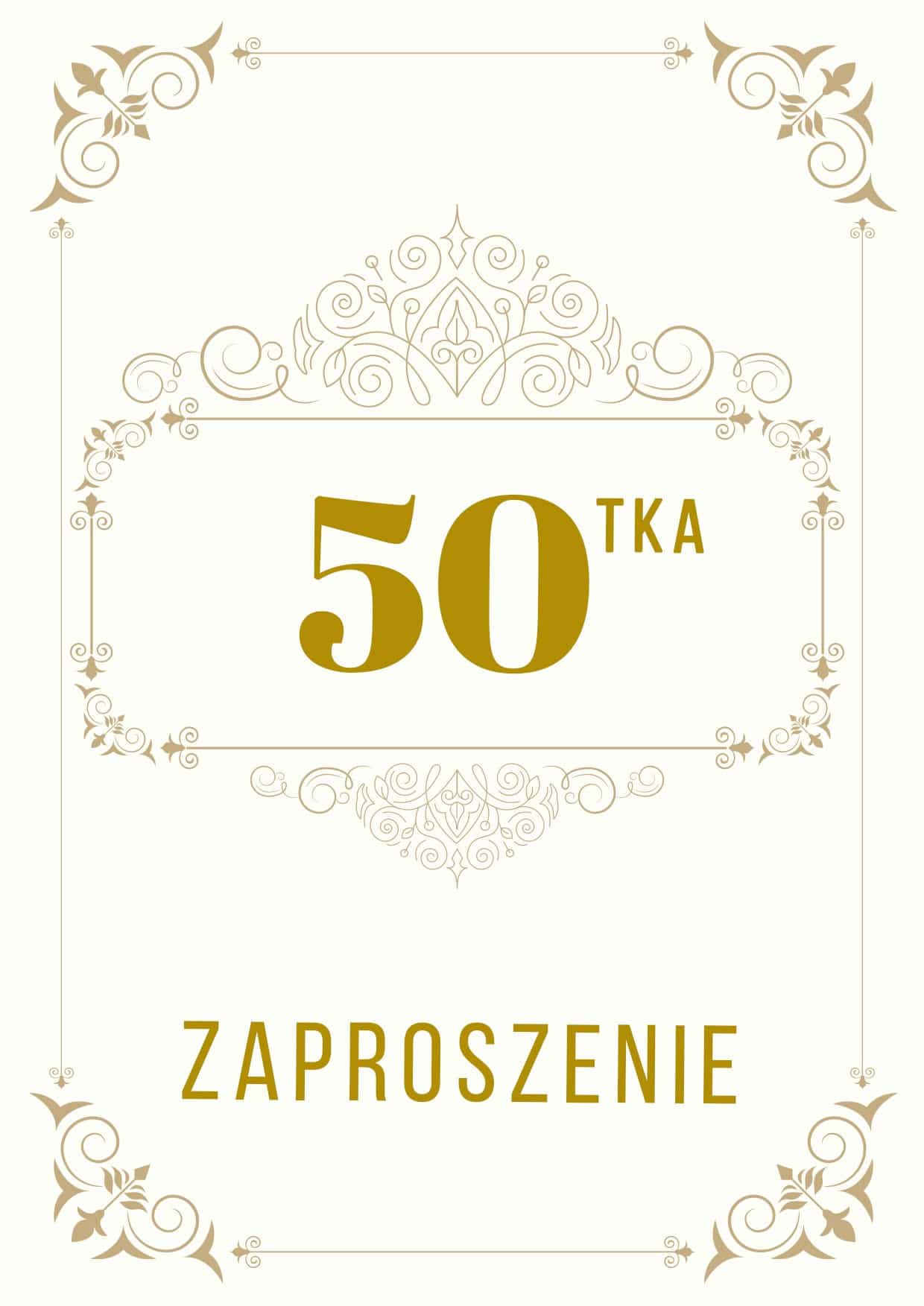 Zaproszenie na 50-te urodziny Gatsby