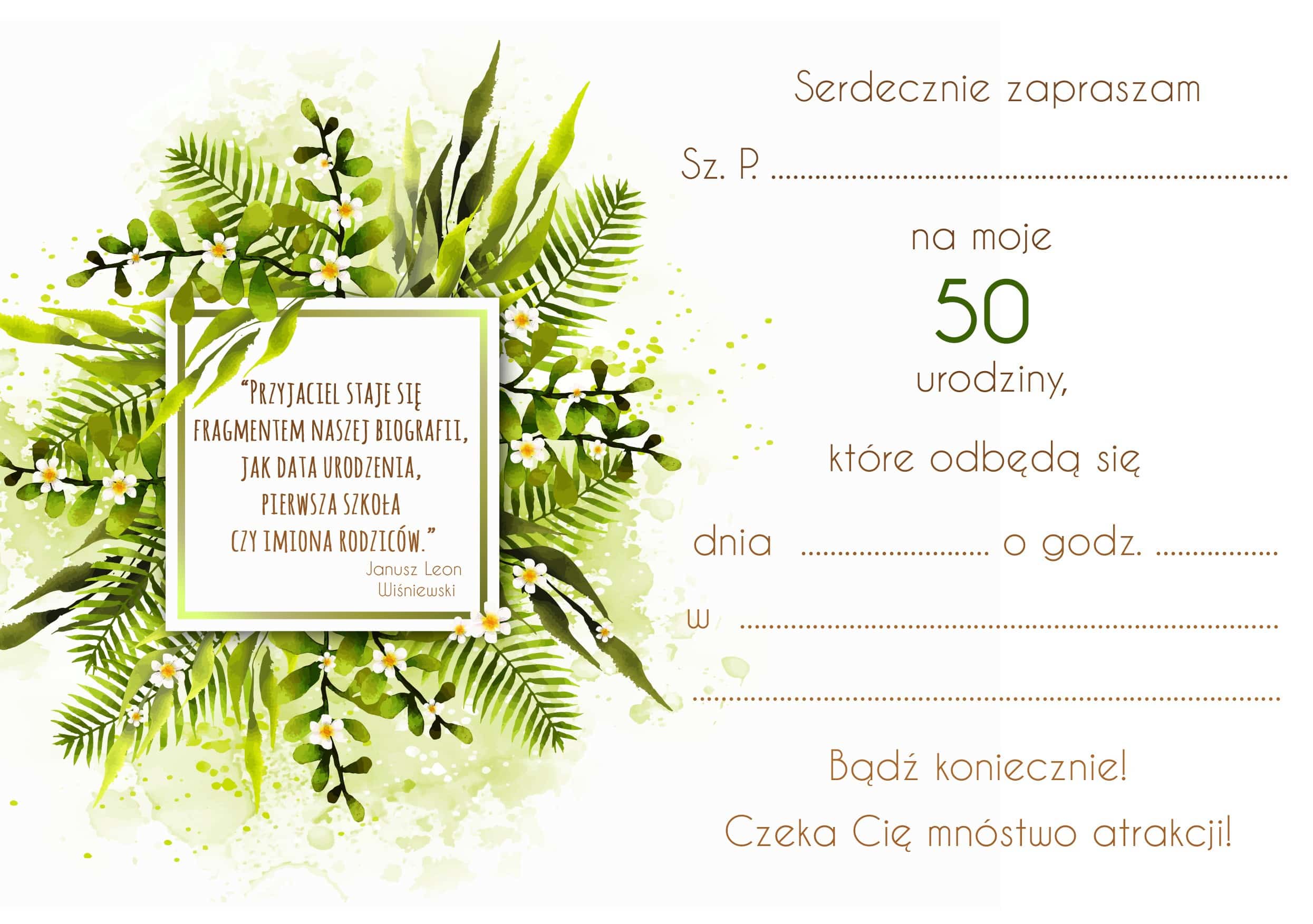 Zaproszenie na 50 urodziny LUX