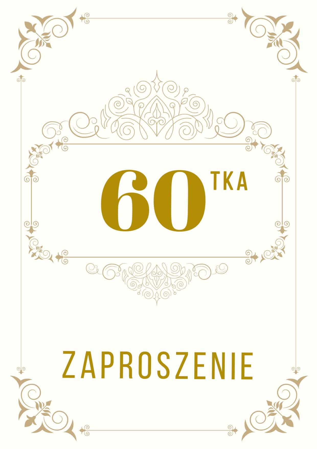 Zaproszenie na 60-te urodziny Gatsby