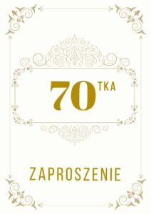 Zaproszenie na 70-te urodziny Gatsby