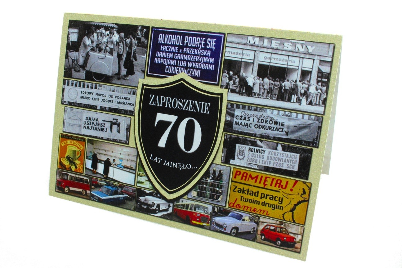 Zaproszenie na 70-tke WZÓR 1 PRL