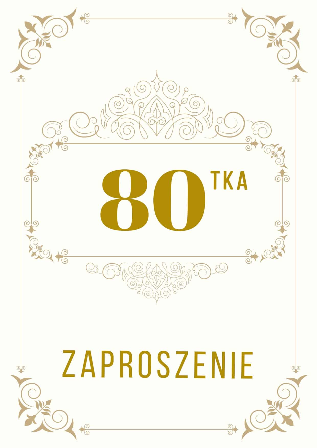 Zaproszenie na 80-te urodziny Gatsby