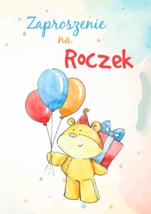 Zaproszenie na roczek Balonowy Misio
