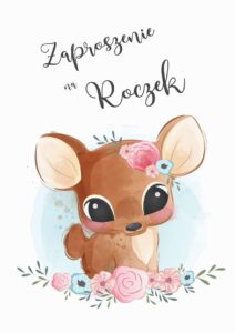 Zaproszenie na roczek Jelonek Bambi